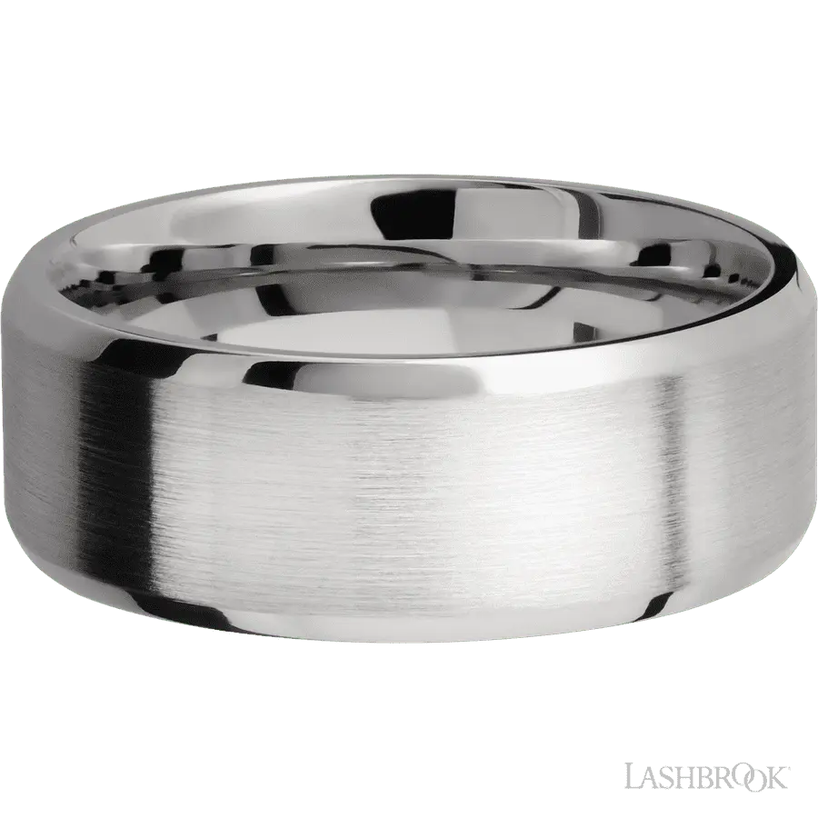 8 mm wide Beveled Cobalt Chrome band.