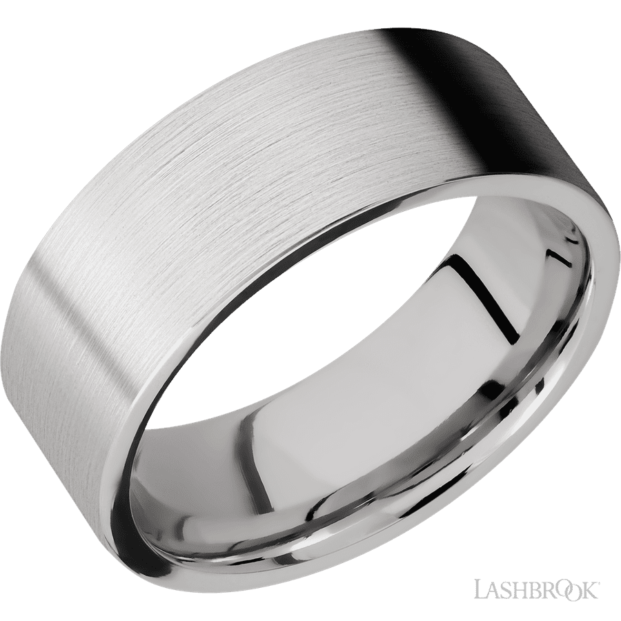 8 mm wide Flat Cobalt Chrome band.