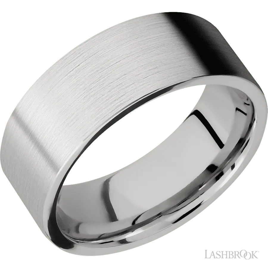 8 mm wide Flat Cobalt Chrome band.