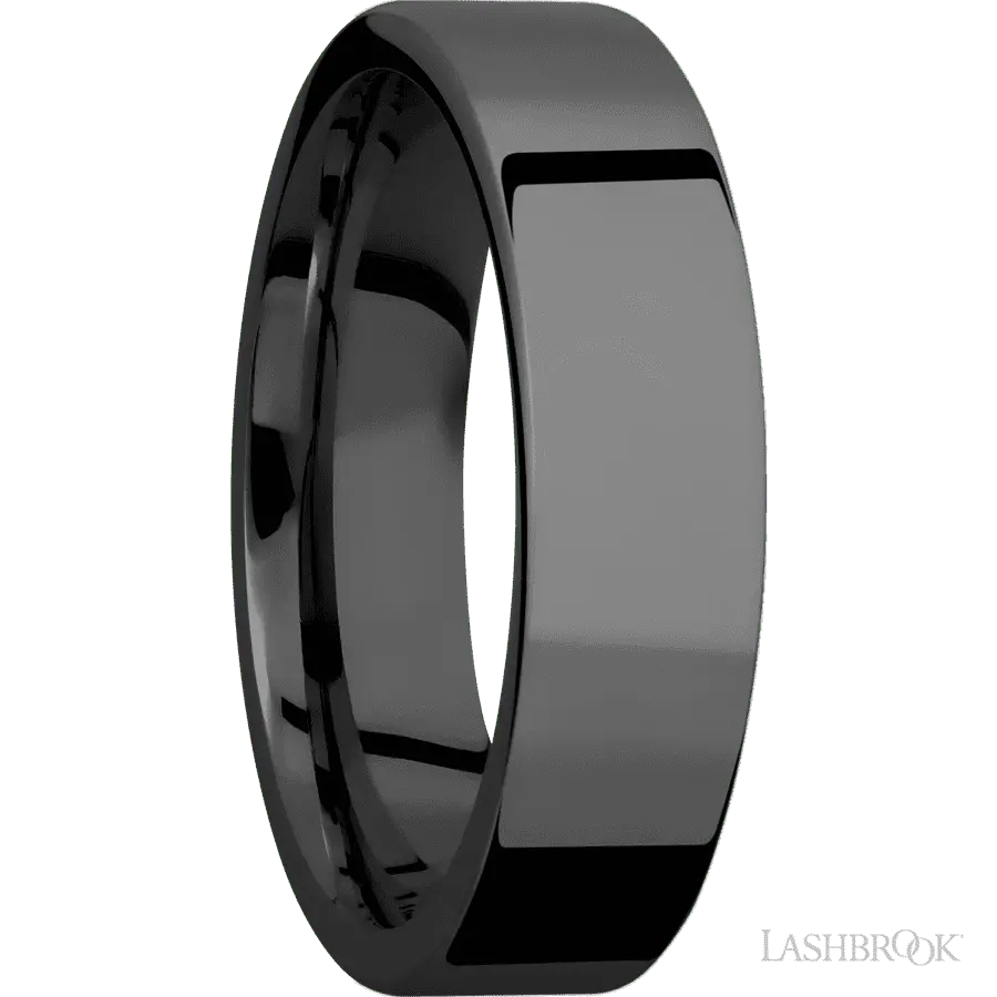 6 mm wide Flat Zirconium band.