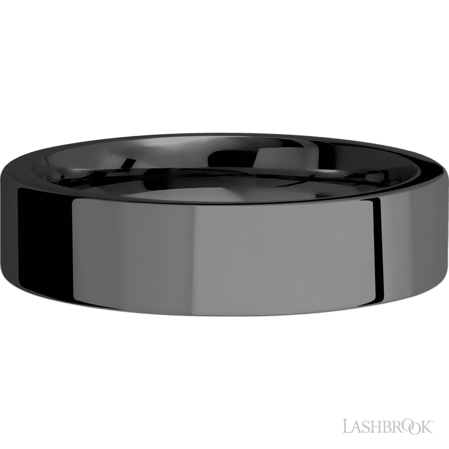 6 mm wide Flat Zirconium band.
