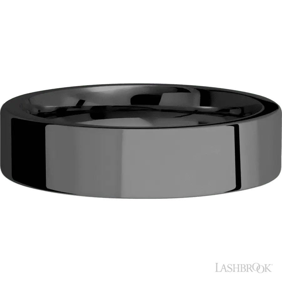 6 mm wide Flat Zirconium band.