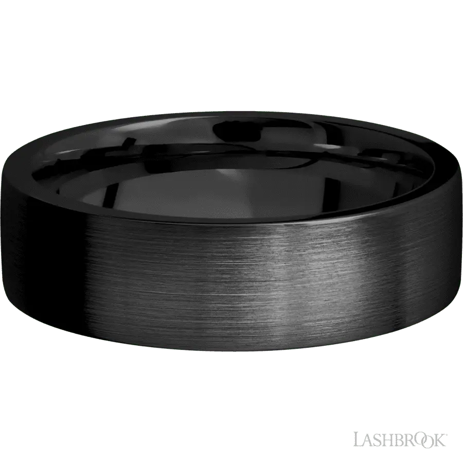 7 mm wide Flat Zirconium band.