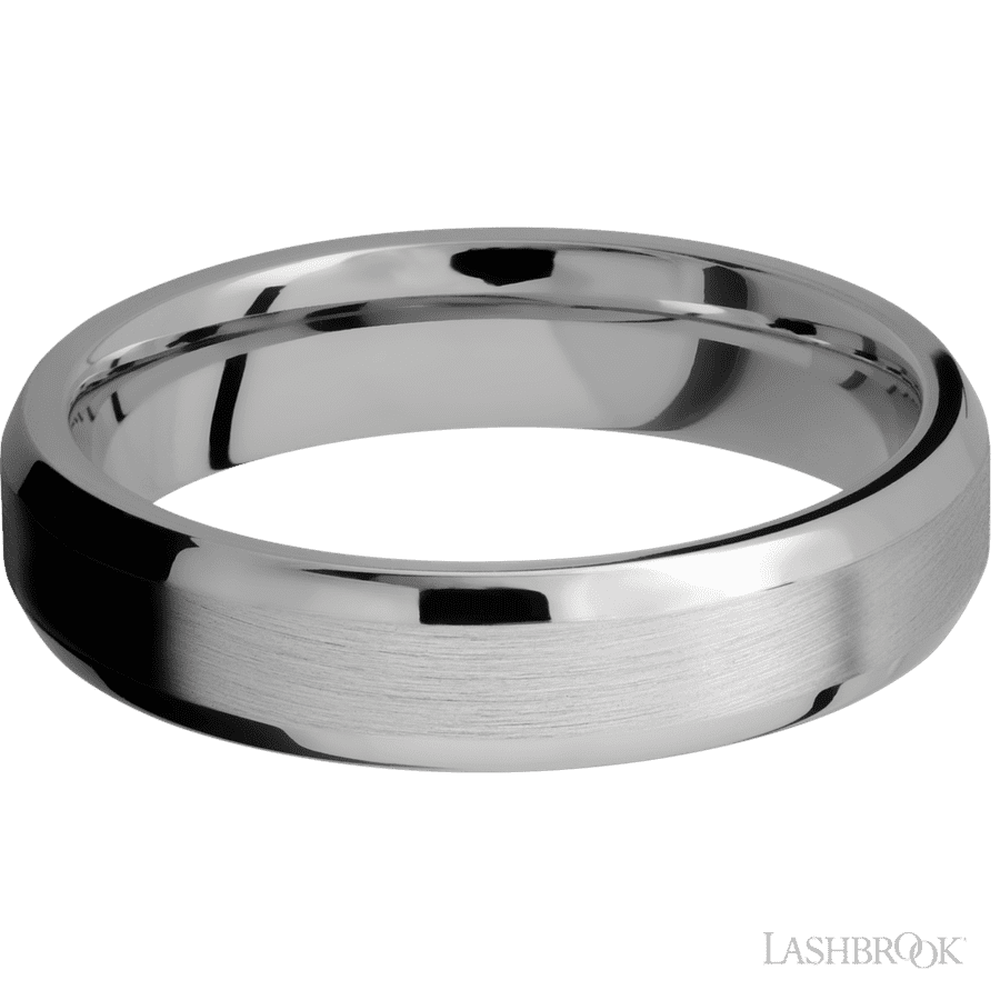 5 mm wide Beveled Titanium band.