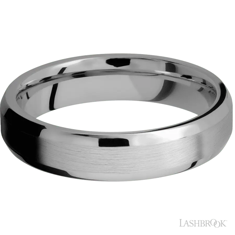 5 mm wide Beveled Titanium band.