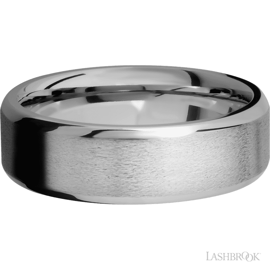 7 mm wide Beveled Titanium band.