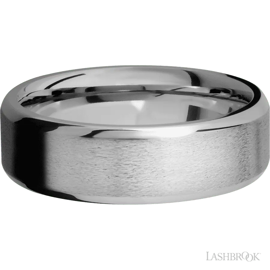 7 mm wide Beveled Titanium band.