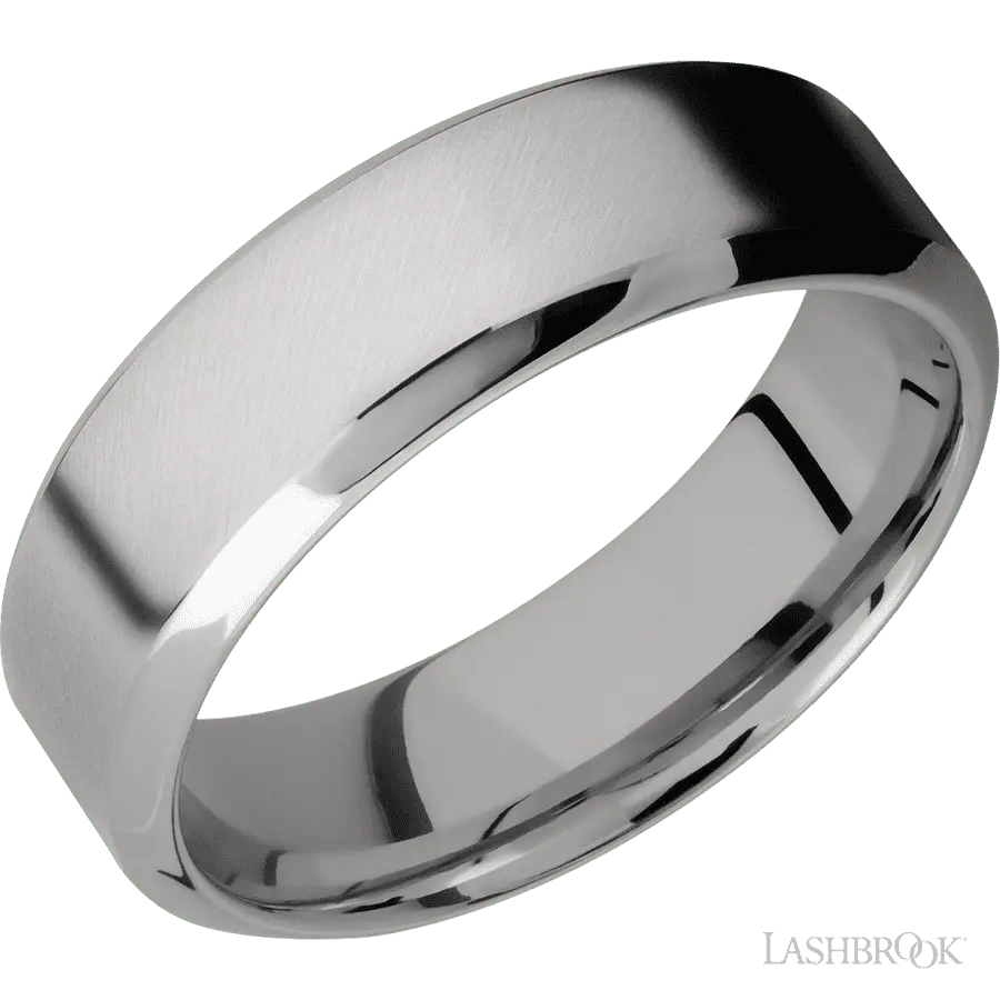 7 mm wide High Bevel Titanium band.