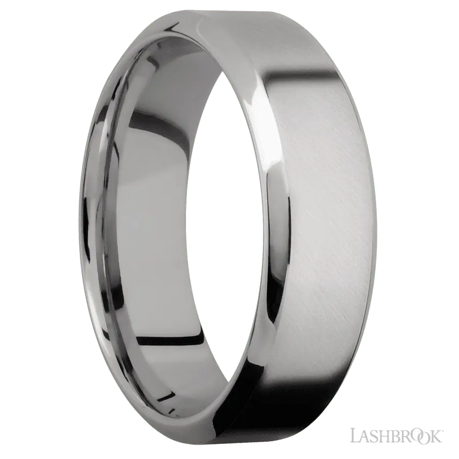 7 mm wide High Bevel Titanium band.