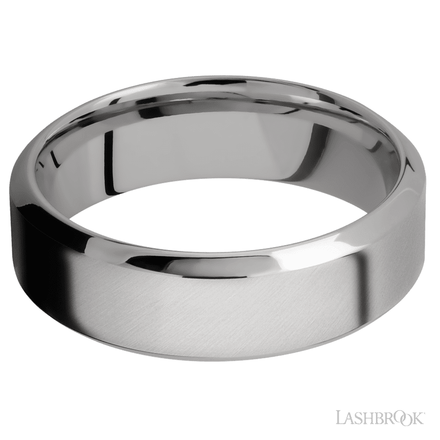 7 mm wide High Bevel Titanium band.