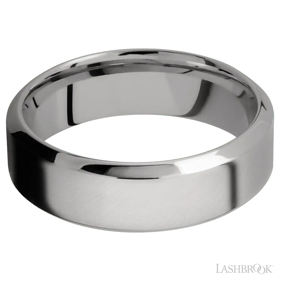 7 mm wide High Bevel Titanium band.