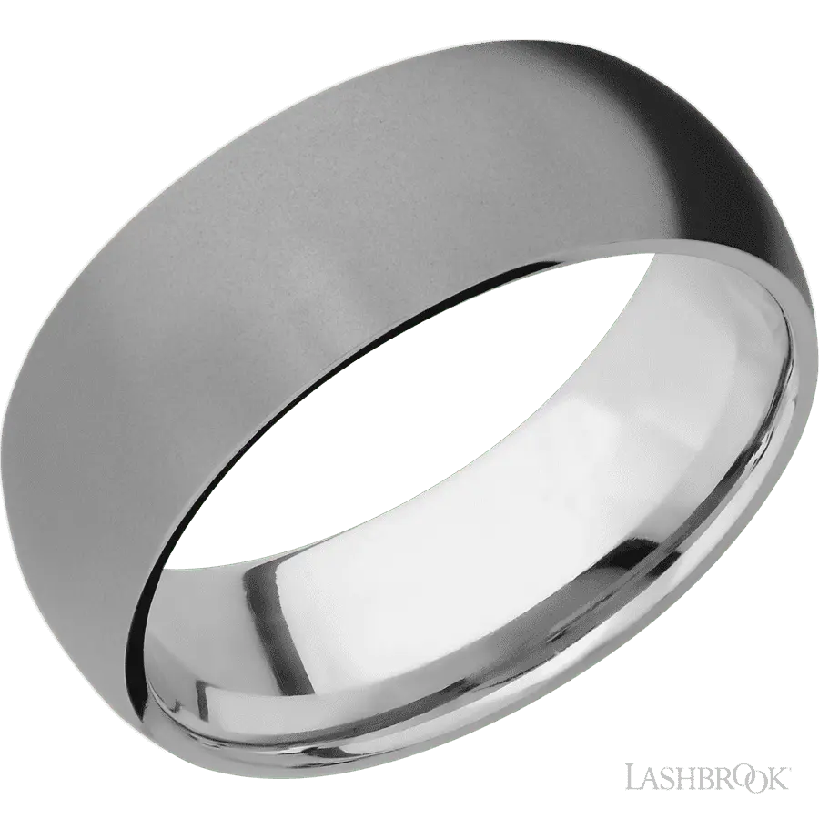 8 mm wide Domed Titanium band.