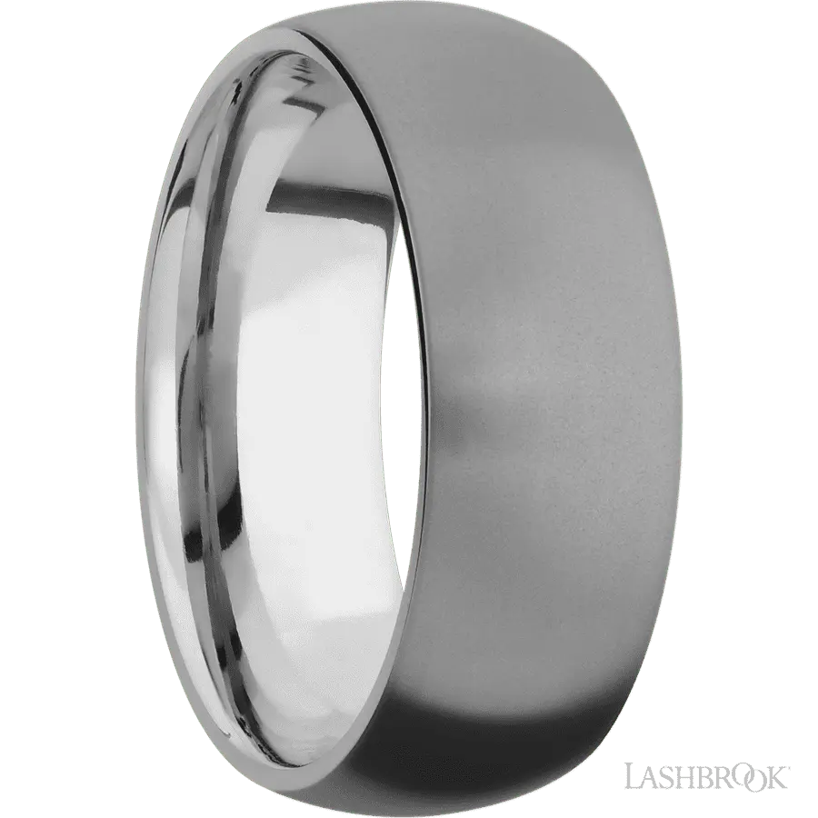 8 mm wide Domed Titanium band.