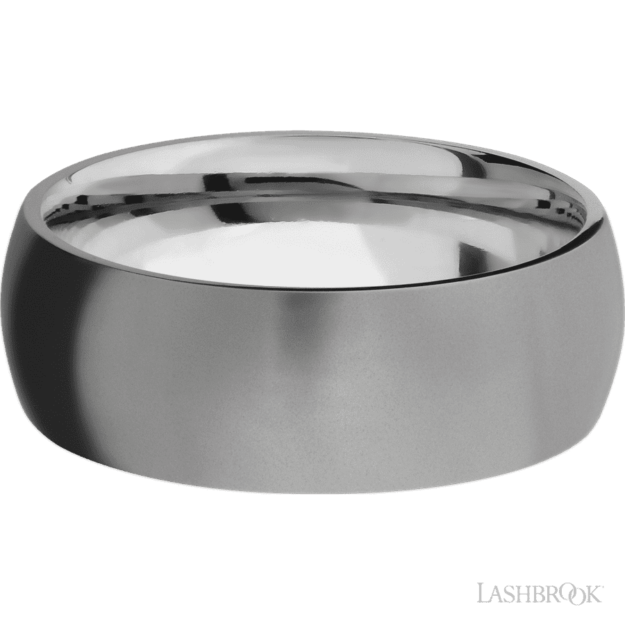 8 mm wide Domed Titanium band.