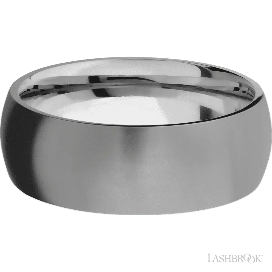 8 mm wide Domed Titanium band.
