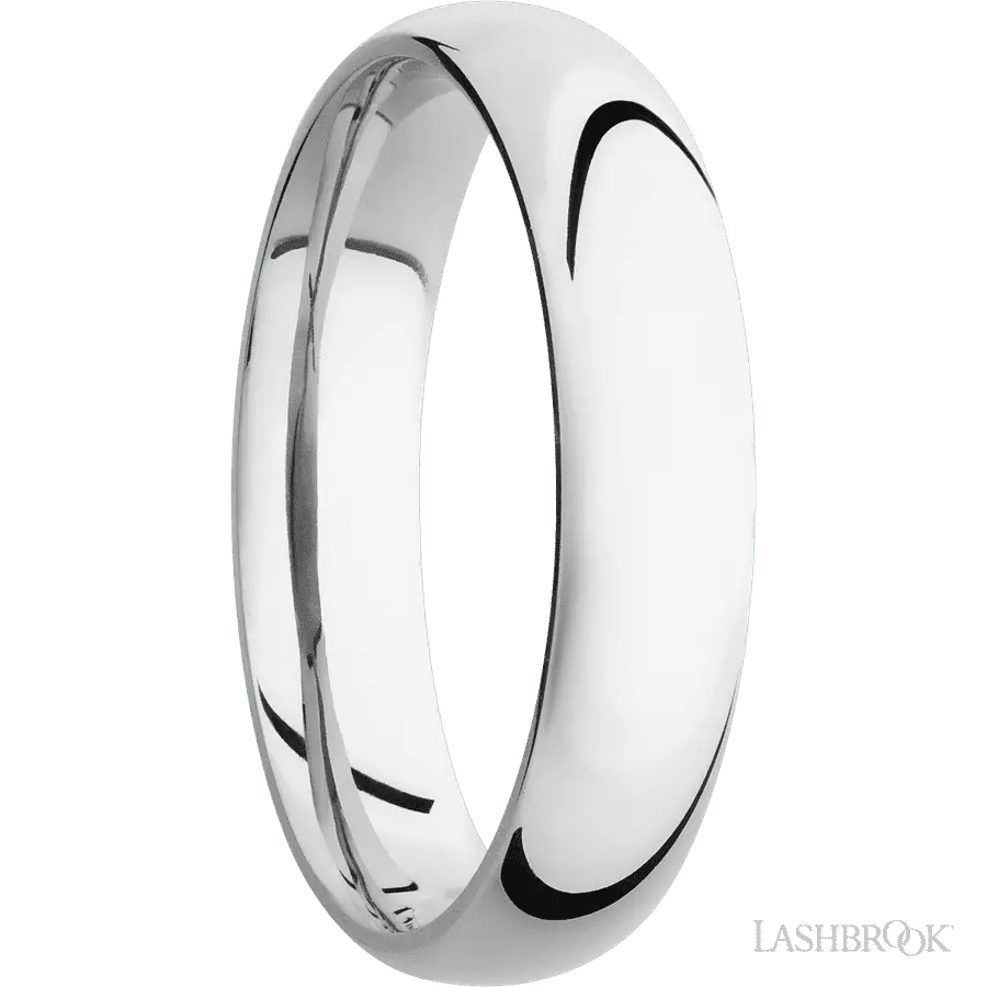 5 mm wide Domed Cobalt Chrome band.