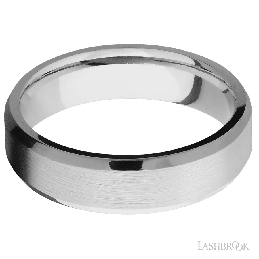 6 mm wide Beveled Cobalt Chrome band.
