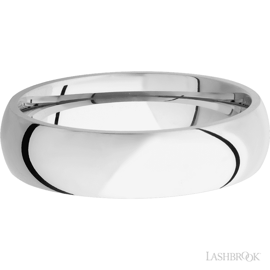 6 mm wide Domed Cobalt Chrome band.