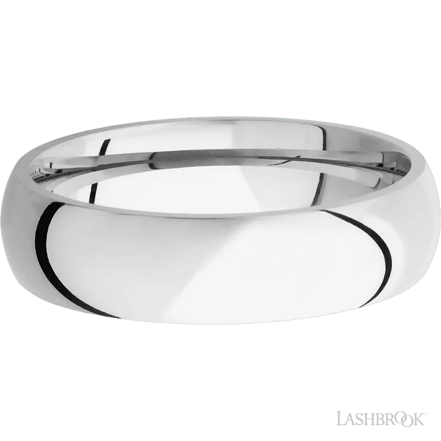 6 mm wide Domed Cobalt Chrome band.