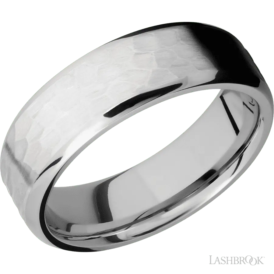7 mm wide Beveled Cobalt Chrome band.
