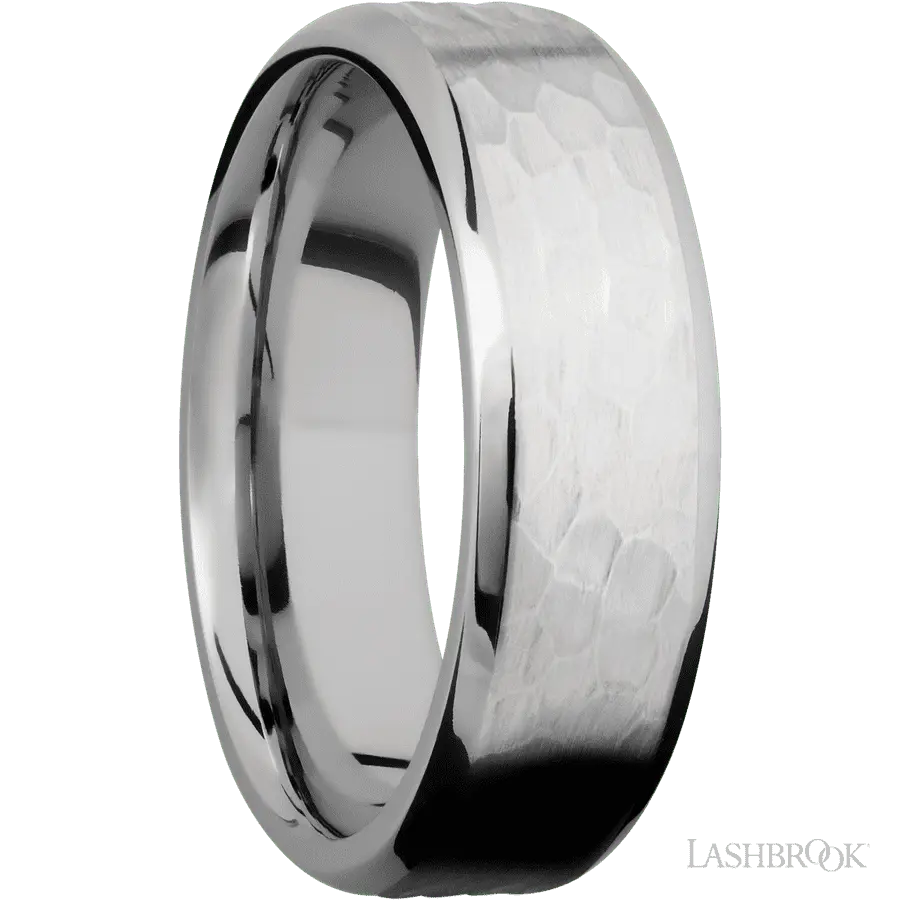 7 mm wide Beveled Cobalt Chrome band.