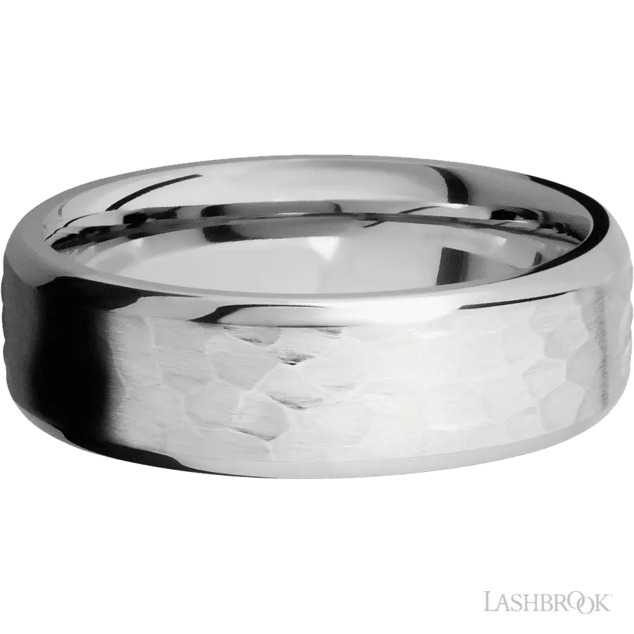 7 mm wide Beveled Cobalt Chrome band.