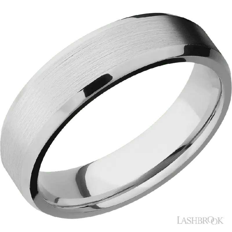 6 mm wide Beveled Platinum band.