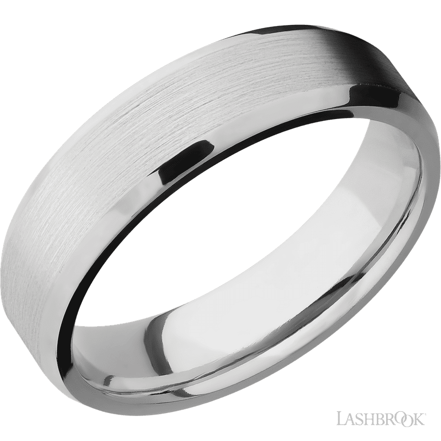 6 mm wide Beveled Platinum band.