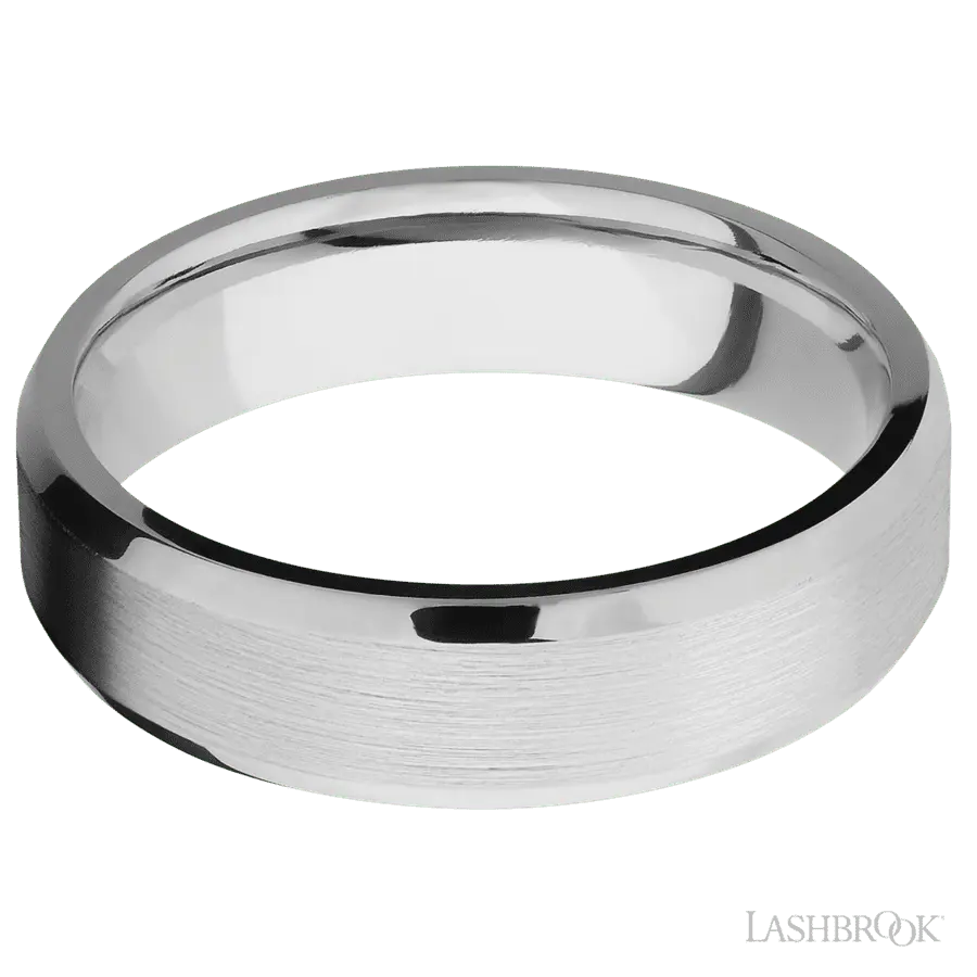 6 mm wide Beveled Platinum band.