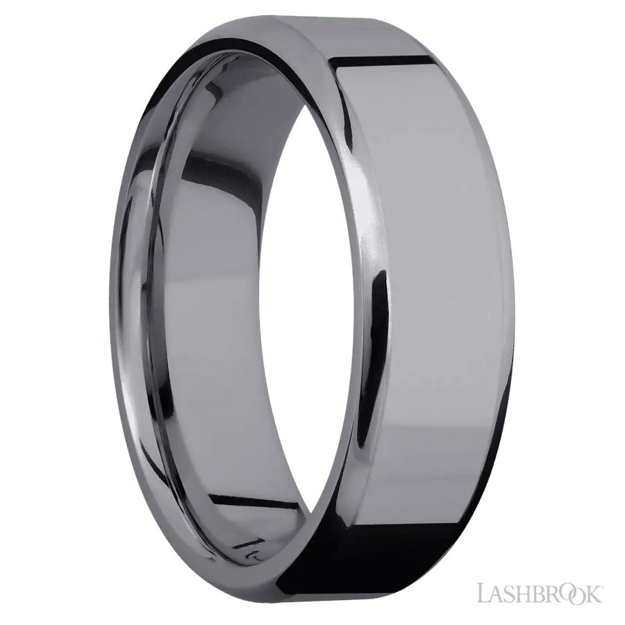 7 mm wide Beveled Tantalum band.