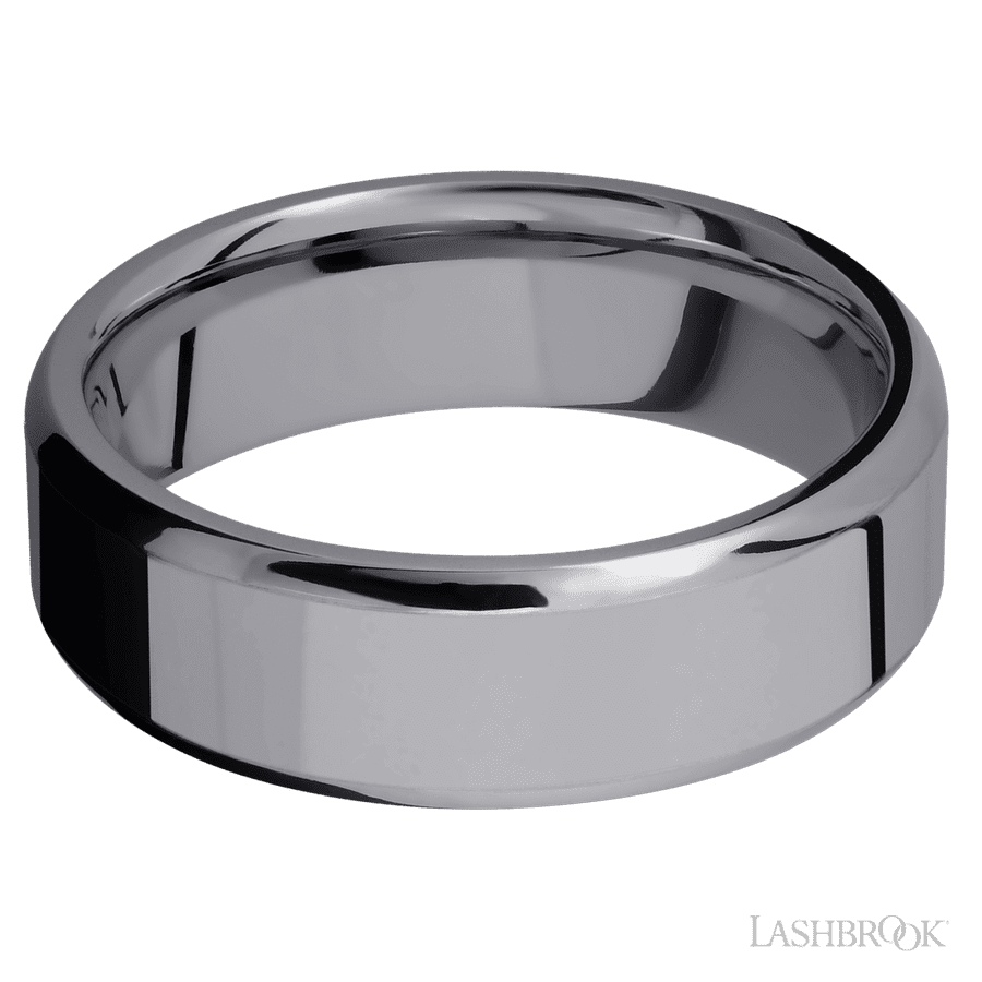 7 mm wide Beveled Tantalum band.