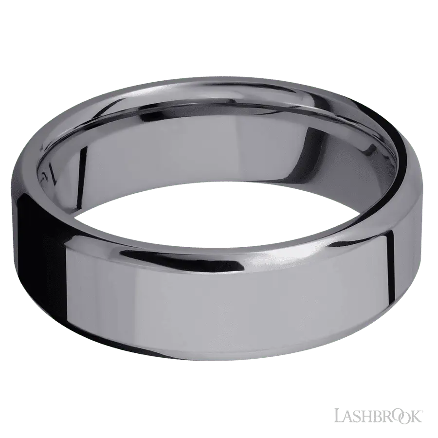 7 mm wide Beveled Tantalum band.
