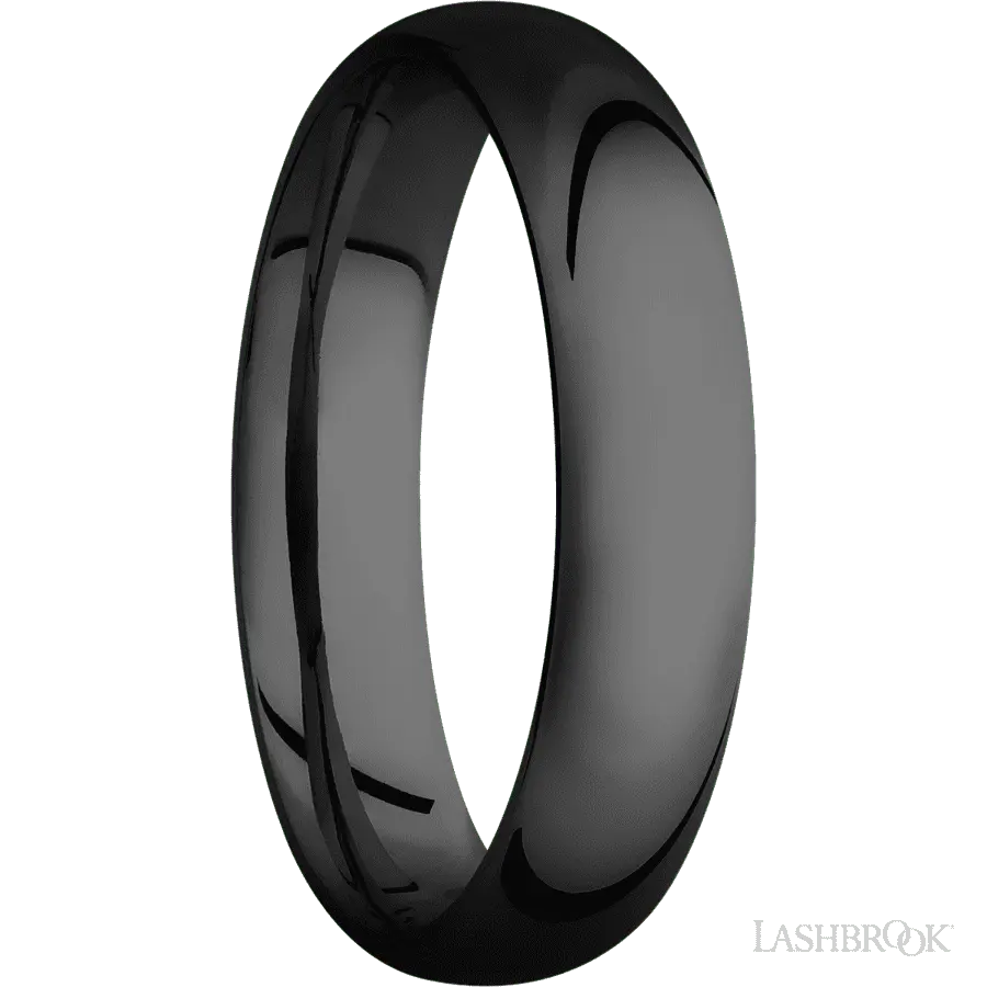 5 mm wide Domed Zirconium band.