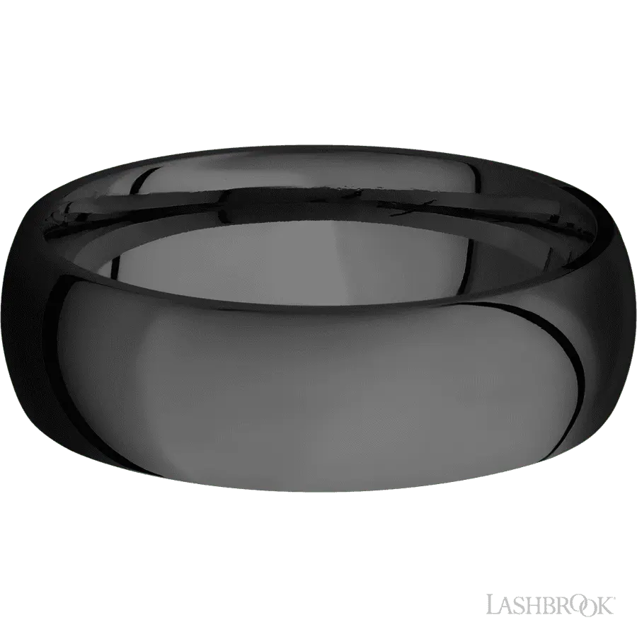 7 mm wide Domed Zirconium band.