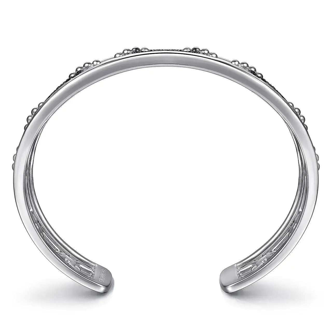 925 Sterling Silver Black Spinel Bujukan Link Chain Cuff Bracelet - THEDIAMONDSTORE