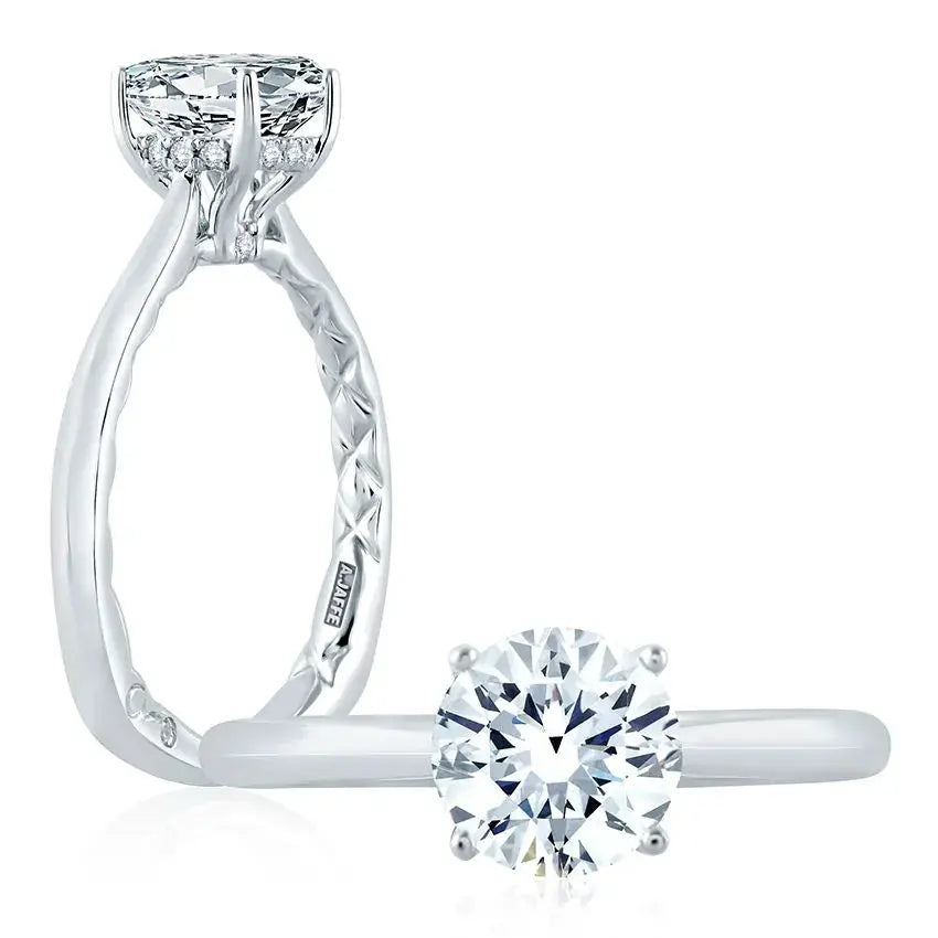 Solitaire Engagement Ring with Peek-a-Boo Diamonds - THEDIAMONDSTORE