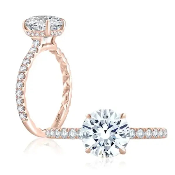 Statement Round Diamond Center Engagement Ring<br>Style: ME1865Q/244