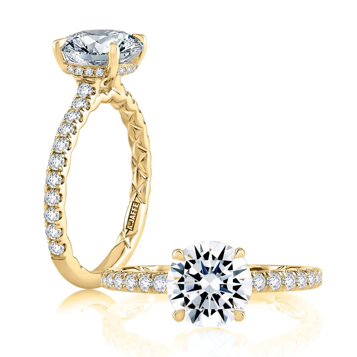 Statement Round Diamond Center Engagement Ring<br>Style: ME1865Q/244