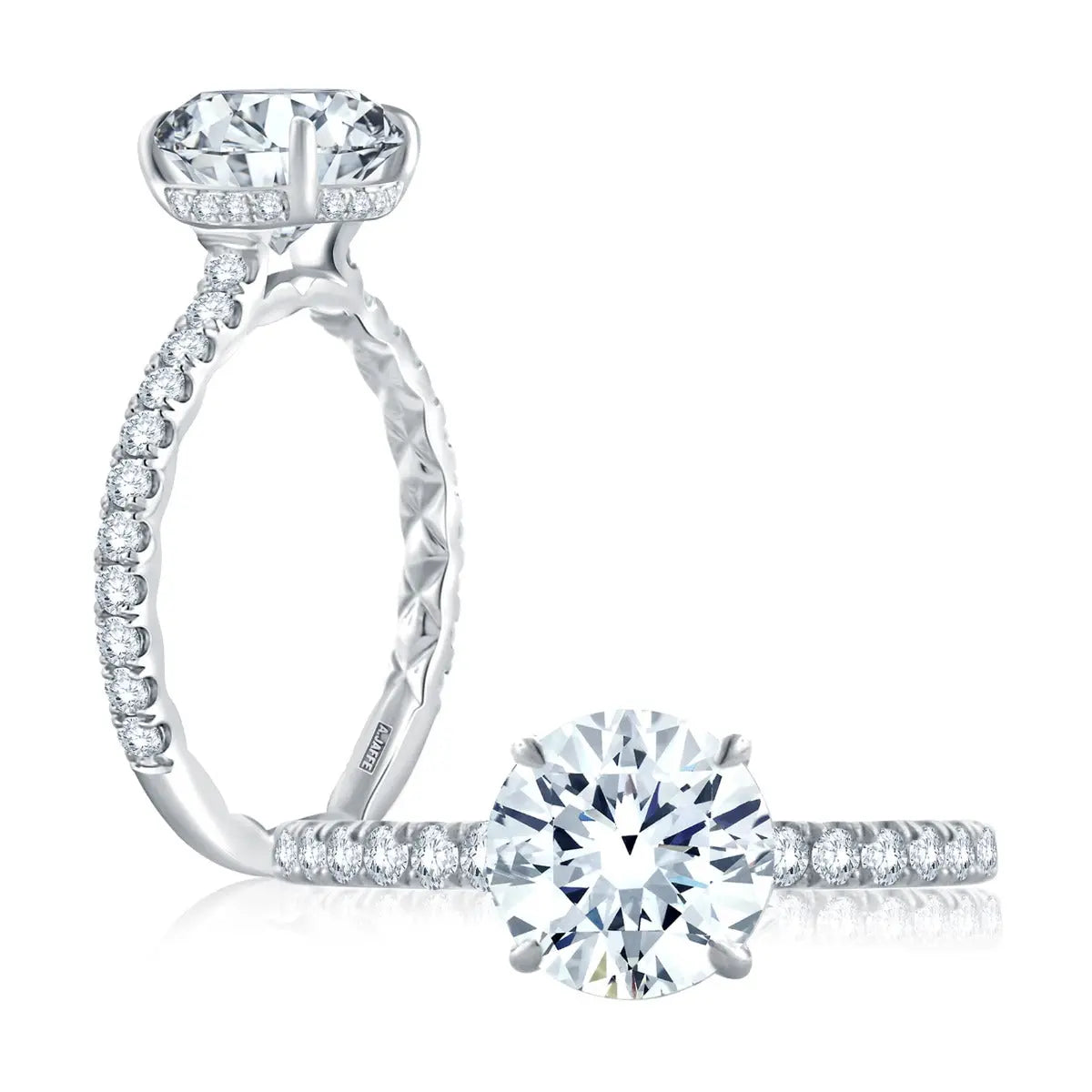 Statement Round Diamond Center Engagement Ring<br>Style: ME1865Q/244