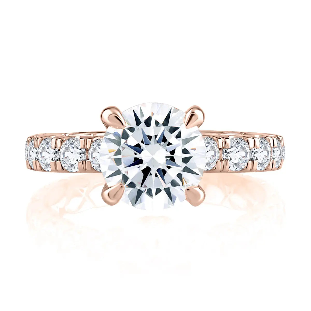 Modern Two Tone Round Cut Diamond Engagement Ring<br><span style="font-size:15px;">Style: MECRD2348Q/650</span>