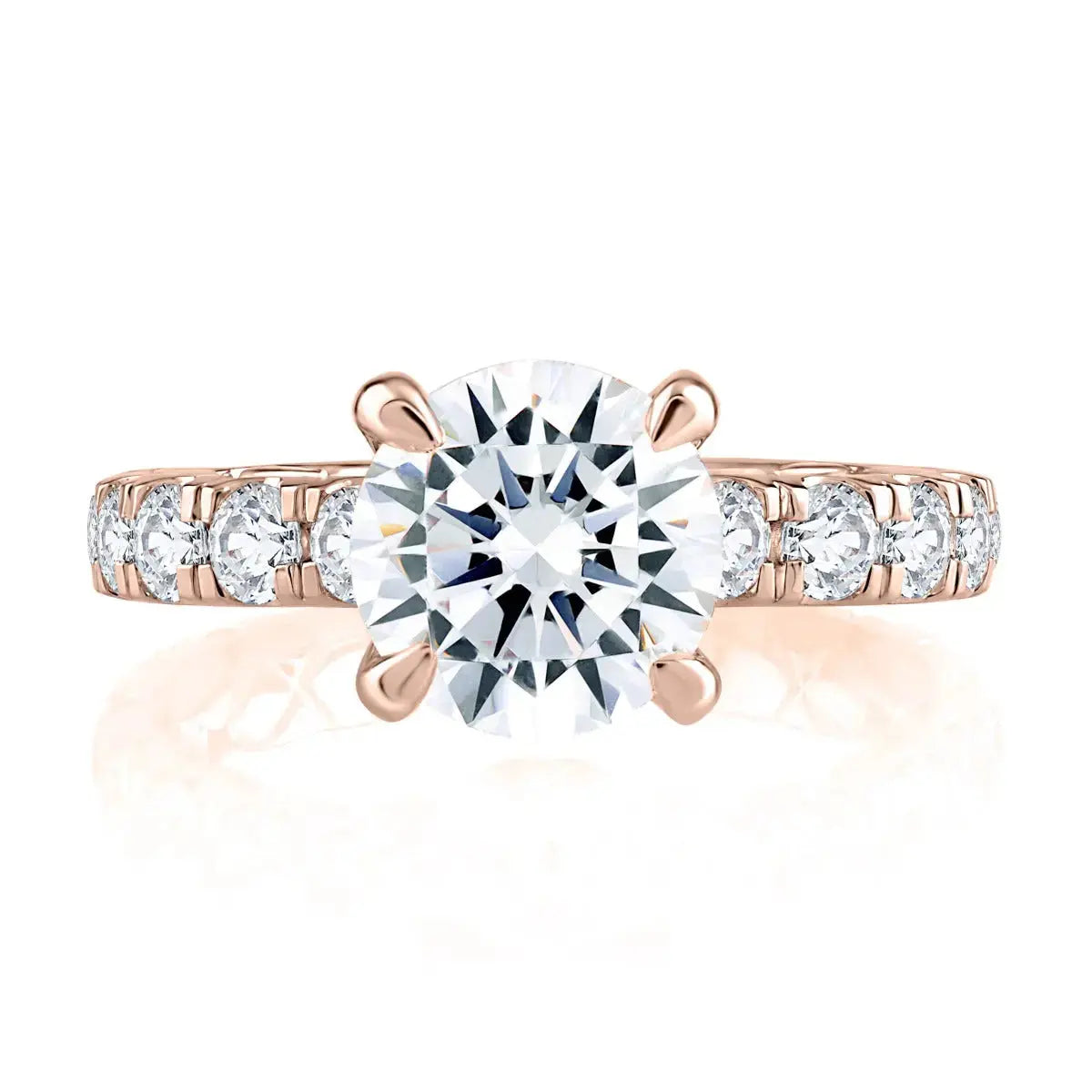 Modern Two Tone Round Cut Diamond Engagement Ring<br><span style="font-size:15px;">Style: MECRD2348Q/650</span> The Diamond Store