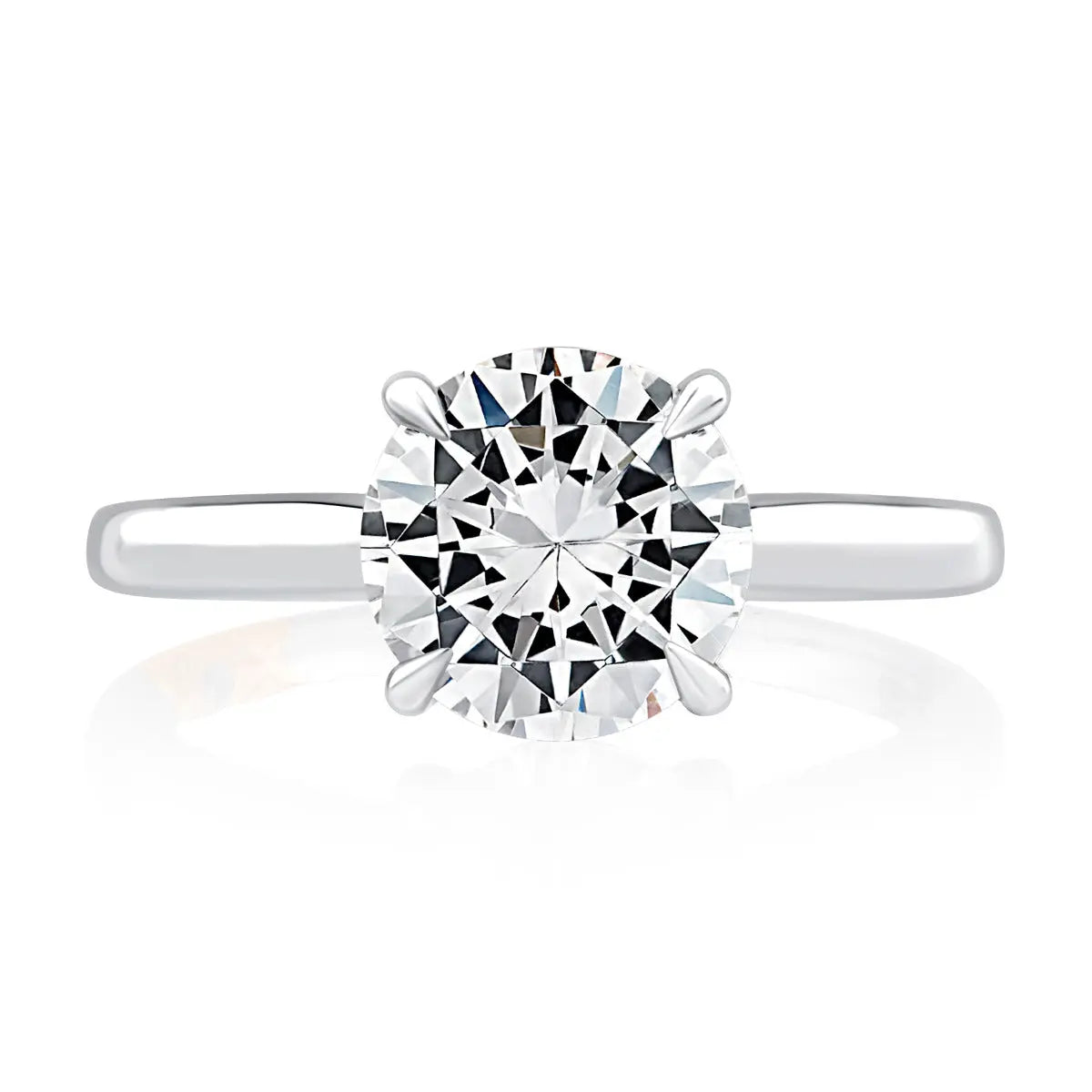 Solitaire Round Center Diamond Engagement Ring with Peek-A-Boo Diamonds<br><span style="font-size:15px;">Style: MECRD2543/258</span>