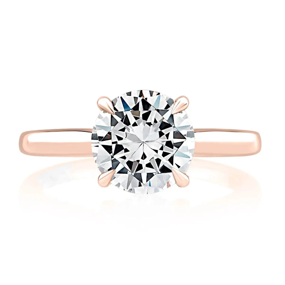 Solitaire Round Center Diamond Engagement Ring with Peek-A-Boo Diamonds<br><span style="font-size:15px;">Style: MECRD2543/258</span>