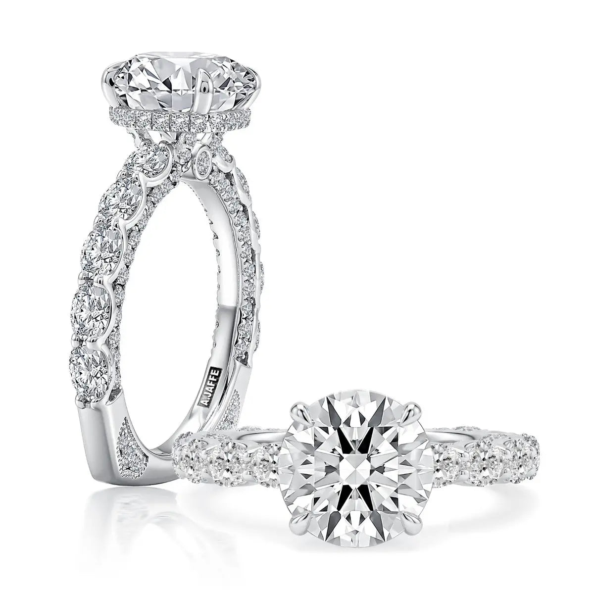 Oval Diamond Engagement Ring with Hidden Halo and Pavé Band<br><span style="font-size:15px;">Style: MESNRD4212B/451</span>