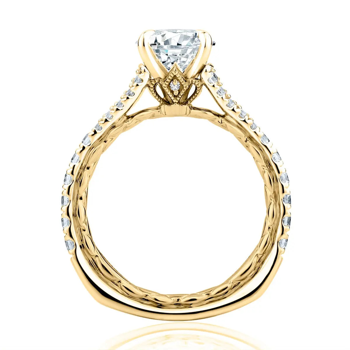 Regal Split Signature Round Diamond Engagement Ring<br><span style="font-size:15px;">Style: MESRD2506Q/205</span>