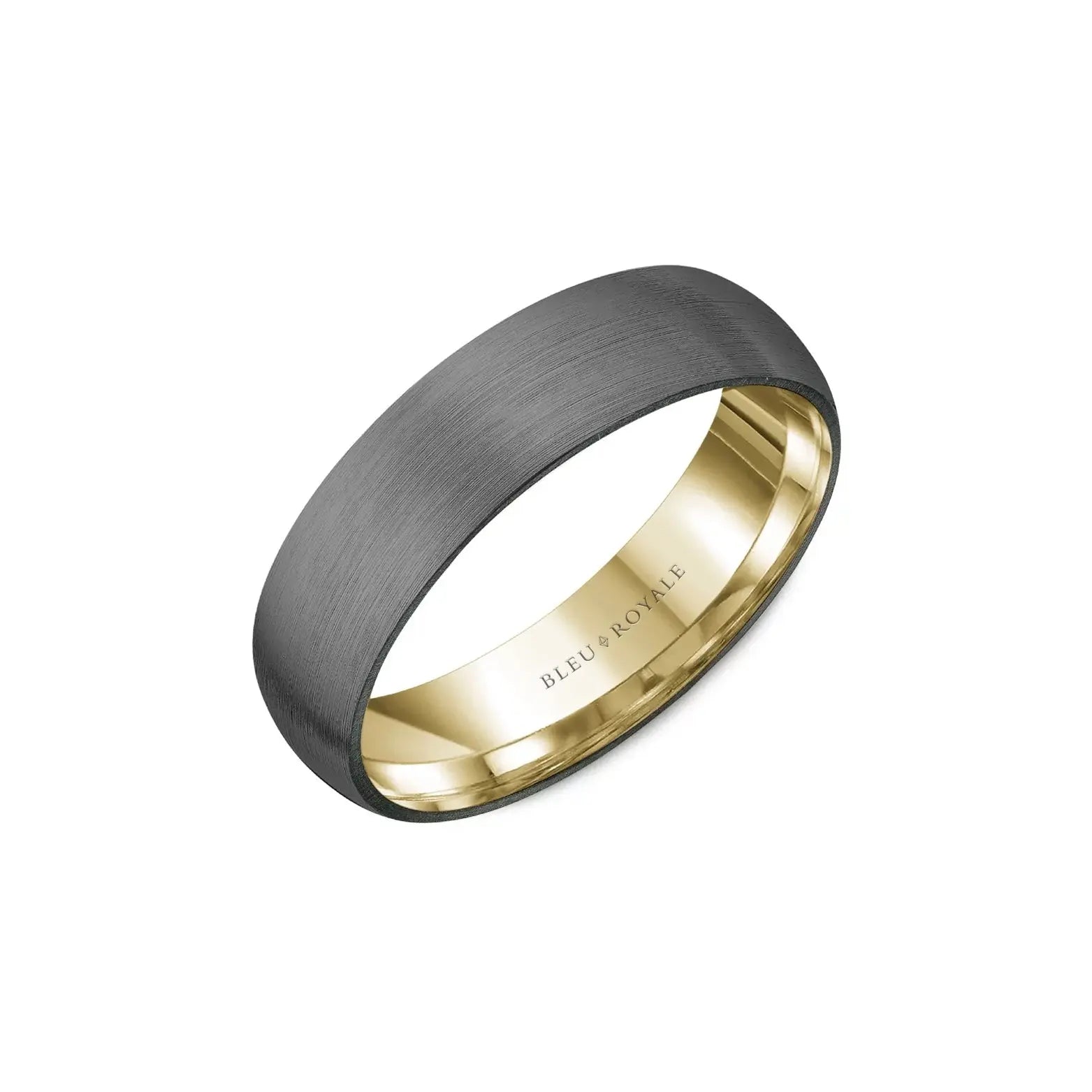Carlex RYL-124TY6 Brushed Carbon & Gold Wedding Band - THEDIAMONDSTORE