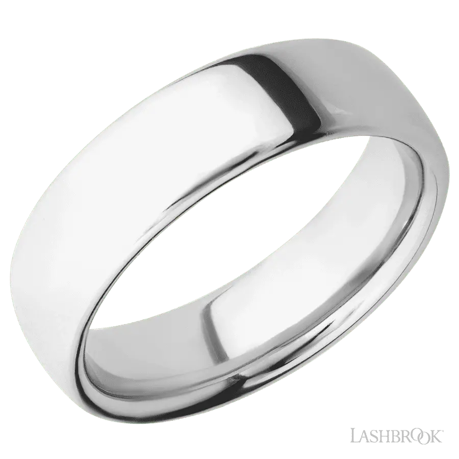 7 mm wide Ultra Comfort (our most comfortable profile) 14K White Gold band. Lashbrook