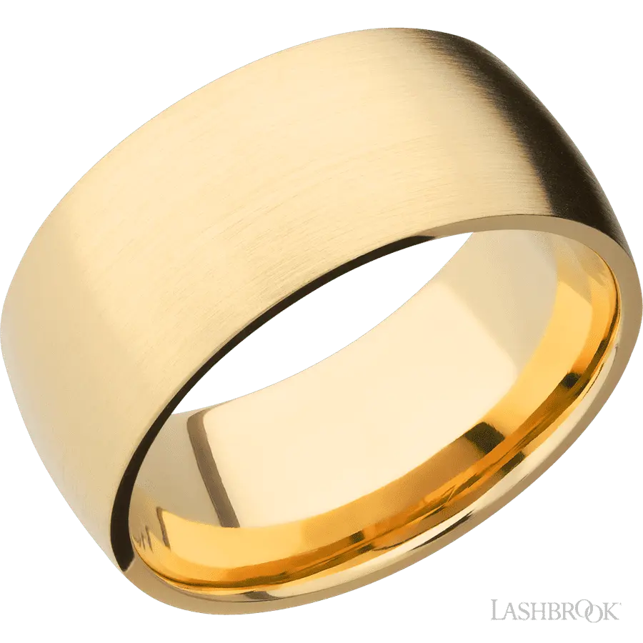 10 mm wide Domed 14K Yellow Gold band.
