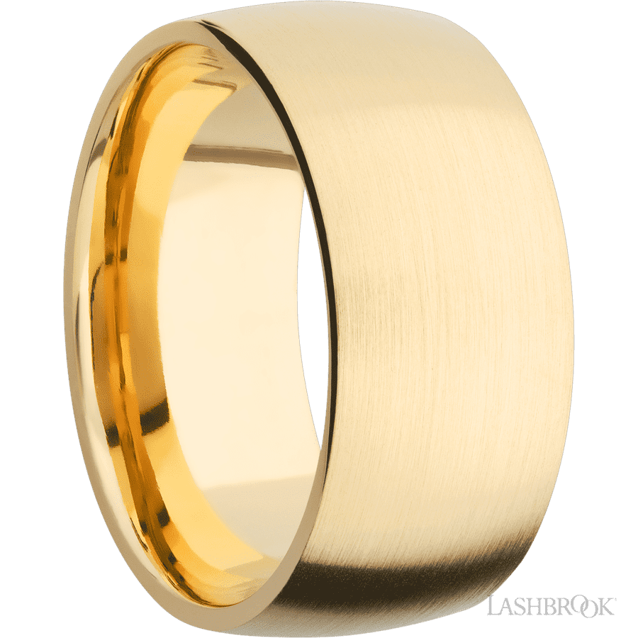 10 mm wide Domed 14K Yellow Gold band.