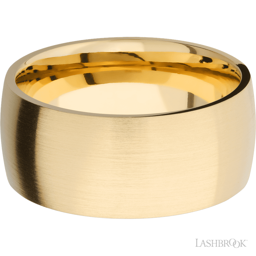 10 mm wide Domed 14K Yellow Gold band.